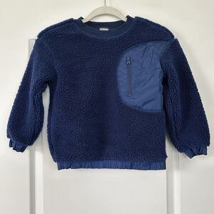 Hanna Andersson Faux Shearling Crewneck Sweater Blue Jersey Line Size US 6-7